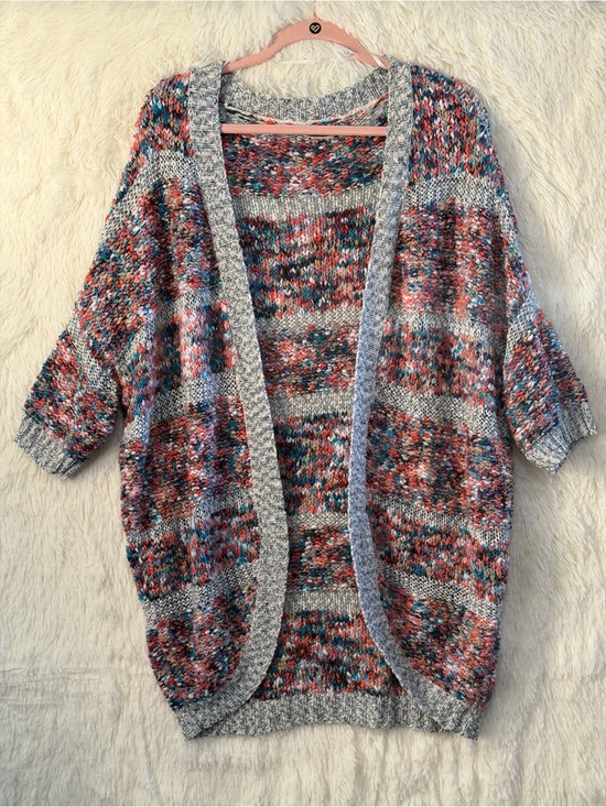 Noisy may Sweaters - Noisy May Anthropologie Womens Indie Boho Confetti Chunky Knit Cocoon Cardigan L